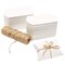 Bright Creations Mini Paper Pillow Boxes - 100 White, 3.5 x 2.5 x 0.95 in - Jute Twine Included - Party Favor, Wedding Favor & Card Holder
